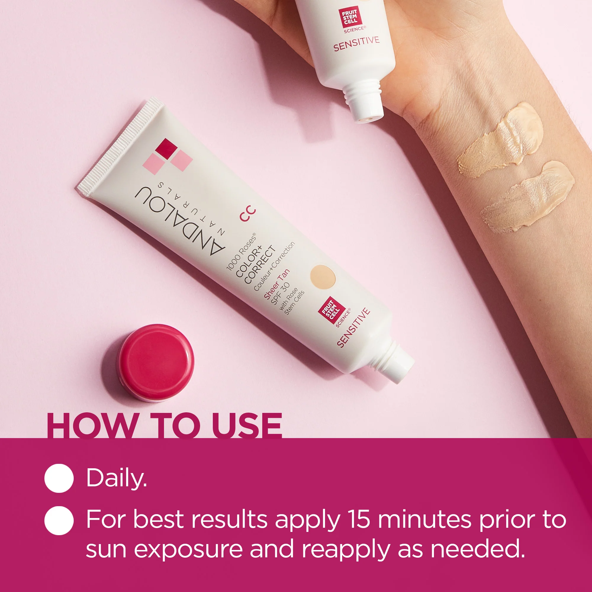 Sensitive 1000 Roses CC Color + Correct Sheer Tint SPF 30 - Tan - Image 5
