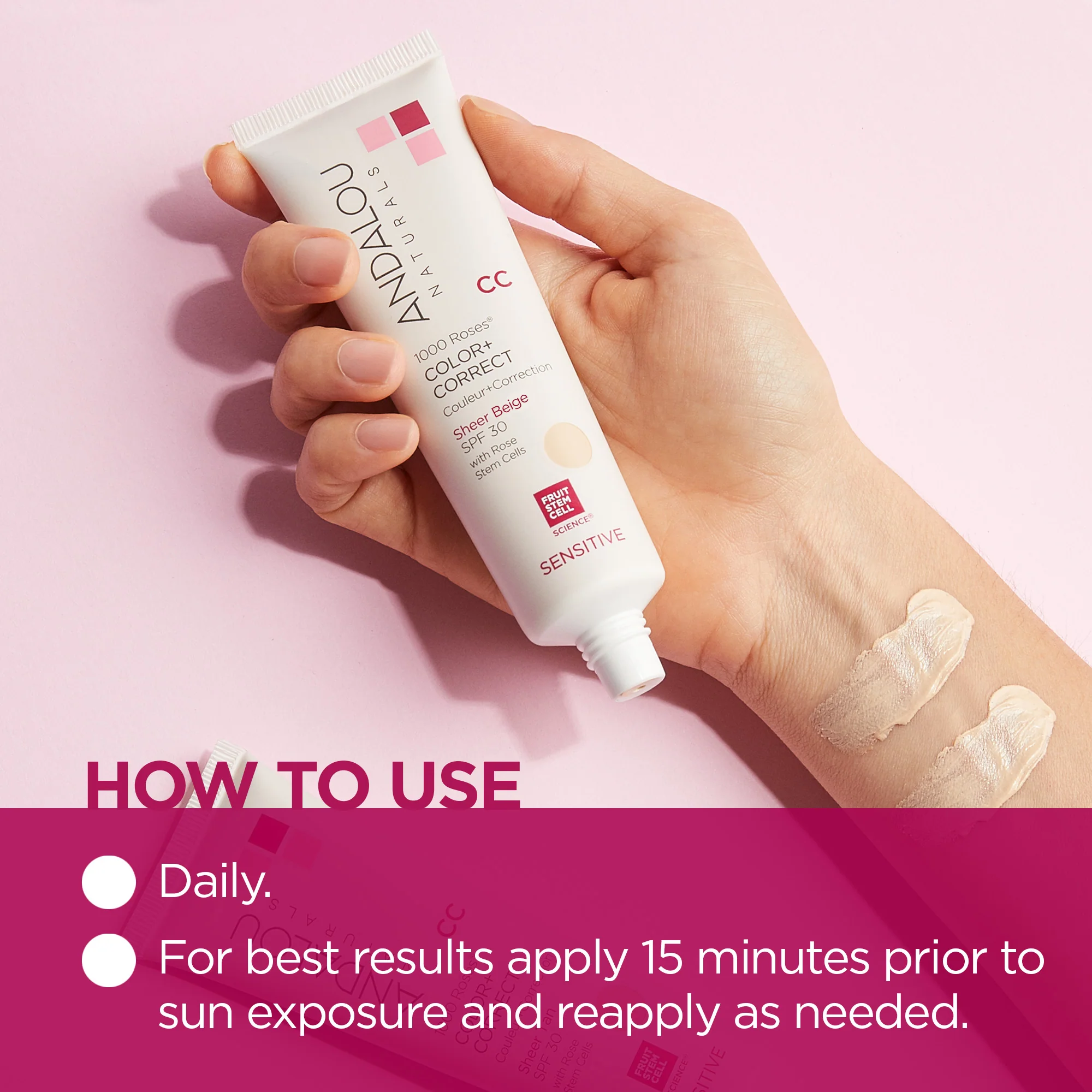 Sensitive 1000 Roses CC Color + Correct Sheer Tint SPF 30 - Beige - Image 5